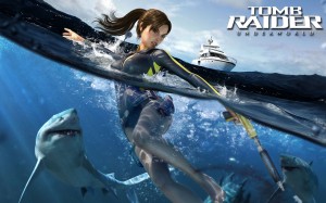 Sfondi desktop Tomb Raider - Lara Croft contr gli squali wallpapers free