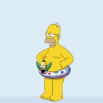 Sfondi desktop The Simpson wallpapers gratis - Homer col salvagente