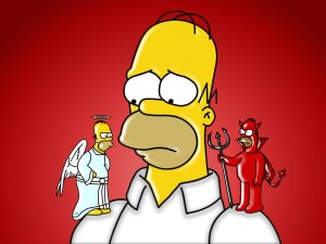 Sfondi desktop The Simpson wallpapers gratis - angel and devil