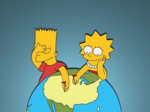 Sfondi desktop The Simpson wallpapers gratis - bart e Lisa