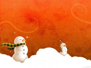 Sfondi desktop Natale - wallpapers gratis - pupazzo di neve