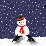 Gif animate natale - pupazzo di neve