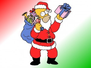 Sfondi natale - wallpapers natale - babbo natale homer