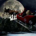 Sfondi natale - wallpapers natale - babbo natale sulla slitta