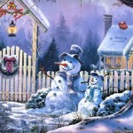 Sfondi natalizi - wallpapers natale - pupazzi di neve