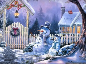 Sfondi natalizi - wallpapers natale - pupazzi di neve