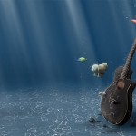 Sfondi pc mare - wallpapers desktop gratis - chitarra negli abissi