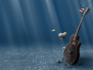 Sfondi pc mare - wallpapers desktop gratis - chitarra negli abissi