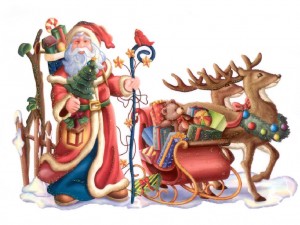 Natale sfondi gratis - wallpapers natalizi - babbo natale e le renne