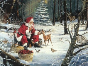 Sfondi babbo natale e gli animali