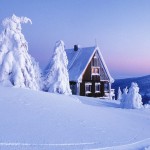 Sfondi desktop neve in montagna - wallpapers casetta innevata