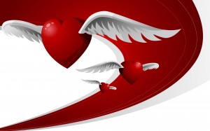 Sfondi desktop San Valentino - wallpapers cuore con ali