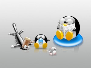 Sfondi desktop linux - wallpapers tux famiglia