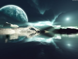 Sfondi fantasy luna e mare