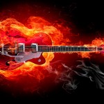 Sfondi desktop fuoco HD - chitarra infuocata