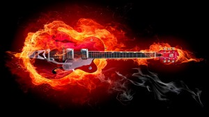 Sfondi desktop fuoco HD - chitarra infuocata