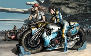 Sfondi desktop HD - motocicliste cartoon