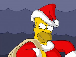 Sfondi desktop natale - Homer babbo natale