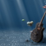 Sfondi desktop 3D - chitarra negli abissi