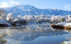 Sfondi desktop inverno HD - ponte innevato