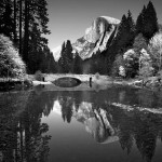 Sfondo lago in bianco e nero