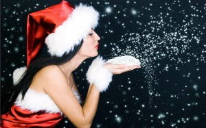 Sfondo-hd-modella-babbo-natale-bellissima