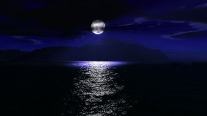 Sfondi notte e luna sul mare full HD