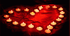 Gif romantica - candele a cuore