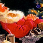 Babbo natale sfondi natalizi HD -- dorme