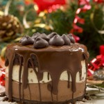 Natale decorazioni e torta al cioccolato - sfondi