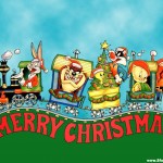 Sfondo buon natale con looney toons