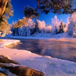 Sfondi neve - lago ghiacciato