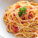 Sfondo spaghetti al pomodoro