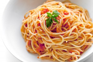 Sfondo spaghetti al pomodoro