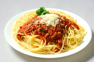 Sfondo spaghetti al ragù bolognese