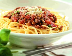 Sfondo spaghetti alla bolognese