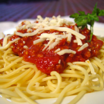 Sfondo spaghetti al sugo