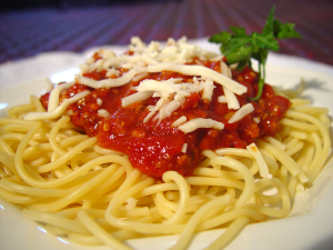 Sfondo spaghetti al sugo