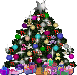 Gif albero di natale con regali