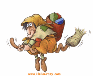 Gif animata befana scopa