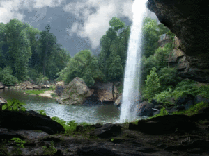 Gif animata paesaggio cascata